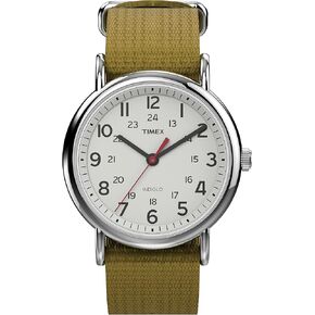 Timex Unisex T2N647 Weekender 38mm Black Nylon Slip-Thru Strap Watch