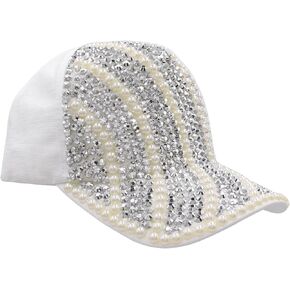 Shiny Rhinestone Brim Baseball Cap for Women Girls Sparkle Velcro Ponycap Adjustable Mesh Trucker Hat Outdoors Sun Cap