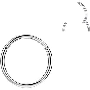 Uni-J Nose Rings Hoop 316L Stainless Steel Cartilage Nose Hoop for Women Helix Earring(Green 8mm)