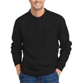 ZITY Long Sleeve Henley Shirts for Men Casual Waffle Thermal Fashion Pullover 3-Button T-Shirt with Pocket