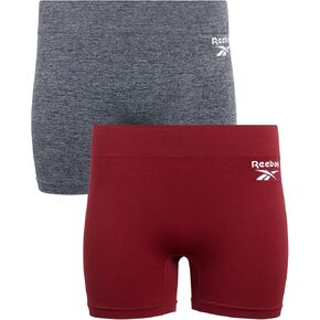 Reebok Women’s Underwear – Mid Length Seamless Boyshorts (2 Pack), Size Large, Black/Black