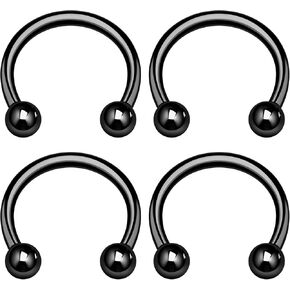 4PCS Horseshoe Earrings Ball Cartilage Septum Nose Tragus Earrings Eyebrow Piercing Jewelry Pick Size and Color