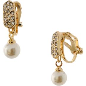 Topwholesalejewel Wedding Earrings Clip On Earrings With White Pearl