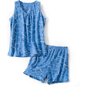 PNAEONG Women Cotton Sleepwear Short Sets Tank&Short Pajamas Sets