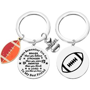 FUSTMW Football Charm Keychain Football Lover Gifts Football Player Gifts for Football Team Coach Gifts