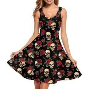 ZWPINITUP Women Tie Dye Tank Dresses, Sleeveless Round NeckMidi Casual Dress with Pocket for Summer in Saudi Arabia