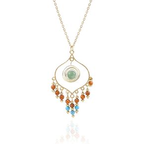 Bohemian Long Tassel Turquoise Beads Water Drop Dangle Earrings For Women Vintage Sbb Copper Coil Necklace Mujer Exaggerated Earring