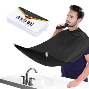 Beard Bib Beard Apron, Beard Catcher for Men Shaving and Trimming, Non-Stick Beard Cape Grooming Cloth, with 3 Suction Cups, Best Gifts for Father's Day,Valentine's Day