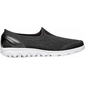 Propét Womens TravelActiv Slip-on Fashion Sneakers, Black, 11 Wide US