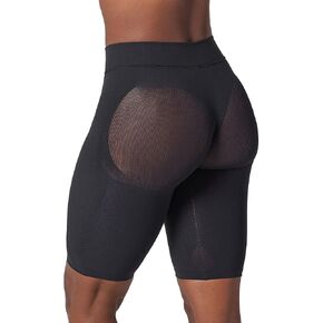 Leonisa Seamless High Waisted Thigh Slimmer Shorts - Butt Lifting Tummy Control Shapewear For Women Black