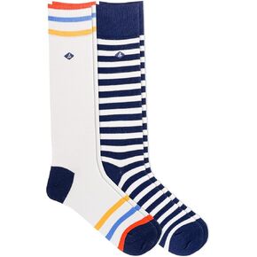 Sperry Men's Pop Stripe Crew Socks-2 Pair Pack-Combed Cotton and Embroidered Logo