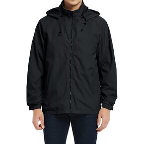 MYJAJAYI Mens Lightweight Windbreaker Waterproof Rain Jacket Hooded Windbreaker Jacket with Zipper Closure