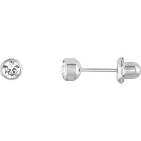4mm Crystal Bezel Titanium Piercing Earrings - Hypoallergenic for Sensitive Ears