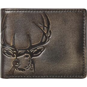HOJ Co. DEER Bifold Wallet for Men | Extra Capacity Two ID Windows | Full Grain Leather With Hand Burnished Finish | Multi Card Capacity | Deer Men's Wallet in Kuwait