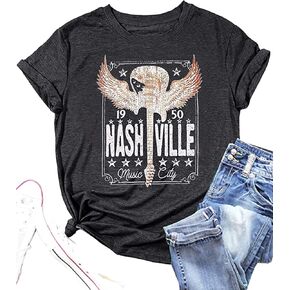 Vintage Western Cowboy Shirt for Women Country Music Tshirt Tee Retro Western Graphic Printed Country Concert Shirts