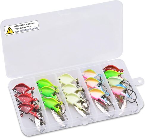 Underspin Jig Heads Kit,Fishing Jig Head Hooks with Willow Blade Swimbait Jig Head Weighted Spin Head Jig Lures 1/4oz 3/8oz 1/2oz for Crappie Bass Saltwater Freshwater in Kuwait
