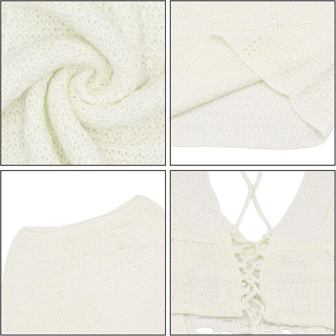 Women's Tank Top Mini Skirt Set 2 Piece Swimsuit Pearl Rhinestone Bikini Cover Up Sheer Beach Swimwear Bathing Suit Coverups in Kuwait