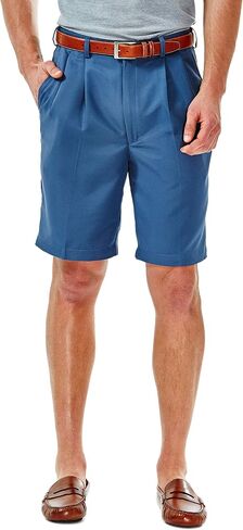 Haggar Men's Cool 18 Classic Fit Pleat Front Expandable Waistband Short (Regular and Big & Tall Sizes) in Saudi Arabia