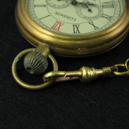 VIGOROSO Men's Vintage Full Copper Hand-Wind Mechanical Second&24hours Sub-dials Pocket Watch in Box in Saudi Arabia