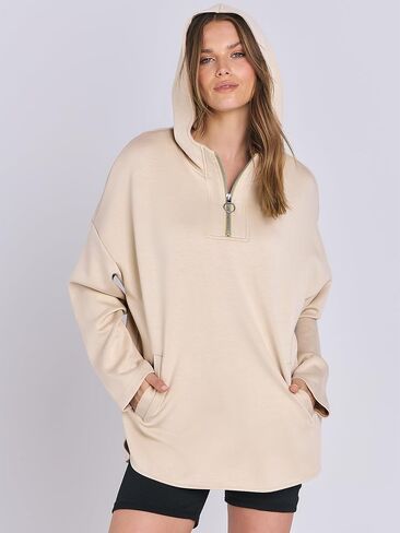 ANRABESS Womens Oversized Hoodie Quarter Zip Sweatshirts 2025 Fall Winter Tunic Pullover Top Trendy Teen Girls Preppy Clothes in Saudi Arabia