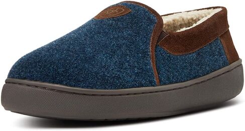 ARIAT Men's Lincoln Wool & Suede Warm Soft Comfortable Indoor Outdoor Slippers with Sherpa Lining & TPR Soles in Kuwait