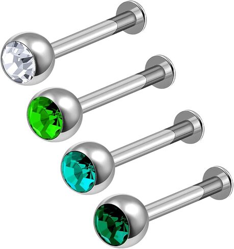4 قطعة الصلب 16 جرام Labret خواتم ثقب المجوهرات الشفاه ميدوسا ميدوسا مونرو العمودي 2.5 مللي متر الجولة 4 مللي متر كريستال المزيد من الخيارات in Kuwait