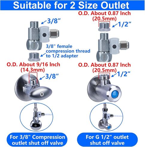 Refrigerator Water Line Kit Connection and 1/4 Compression Ice Maker Installation Kit,1/4" OD Tubing with Quick Connect for Fridge Icemaker RO Systems Water Filters Faucet,+Feed Water Adapter 25ft in Saudi Arabia