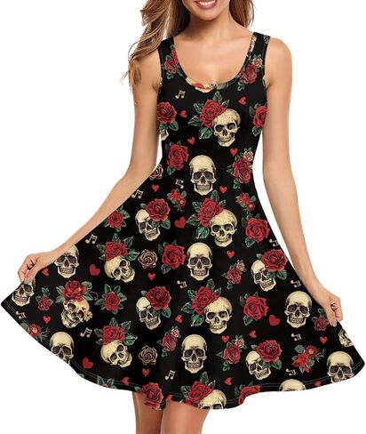 ZWPINITUP Women Tie Dye Tank Dresses, Sleeveless Round NeckMidi Casual Dress with Pocket for Summer in Saudi Arabia