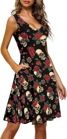 ZWPINITUP Women Tie Dye Tank Dresses, Sleeveless Round NeckMidi Casual Dress with Pocket for Summer in Saudi Arabia