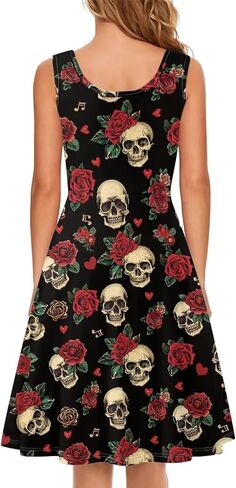 ZWPINITUP Women Tie Dye Tank Dresses, Sleeveless Round NeckMidi Casual Dress with Pocket for Summer in Saudi Arabia