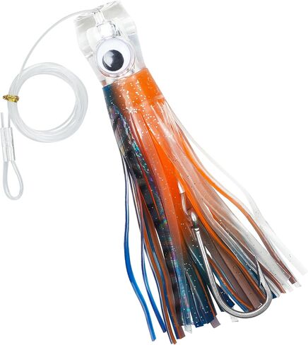 9 inch / 6 inch Trolling Lure Saltwater Marlin Tuna Dolphin Shark Wahoo Deep Sea Fishing Lures Bait Rigged Squid Skirt Leader Hook Offshore Big Game Trolling Lures in Saudi Arabia