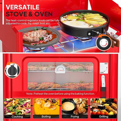 ROVSUN 25000 BTU Propane Camping Stove with Igniter, 3 Burner Portable Camp Stove with Adapter, Built-in Handle & Foldable Wind Panel for Outdoor Camping, Tailgating, Grilling in Saudi Arabia