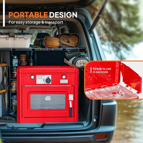 ROVSUN 25000 BTU Propane Camping Stove with Igniter, 3 Burner Portable Camp Stove with Adapter, Built-in Handle & Foldable Wind Panel for Outdoor Camping, Tailgating, Grilling in Saudi Arabia