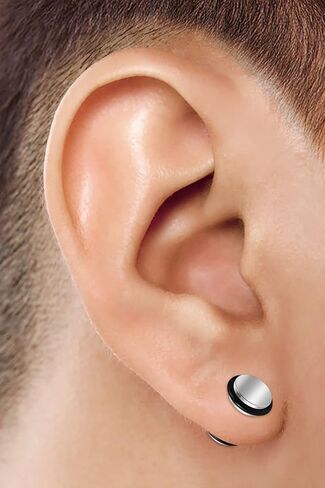 2 قطعة الفولاذ المقاوم للصدأ 16 جرام 1.2 مللي متر الأسود O-خواتم الغشاش التوصيل القرط الوهم مقياس الأذن الفص ثقب المجوهرات رؤية المزيد من الأحجام in Kuwait