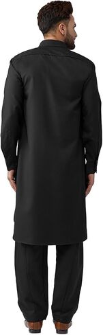 Sojanya (Since 1958, Men's Black Cotton Kurta Pathani Set, Size: 38 in Saudi Arabia