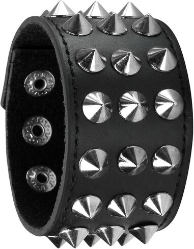 Eigso Punk Leather Studs Cuff Bracelets for Men Women Retro 80s Rock Biker Spikes Rivets Bracelet Set for Man Woman in Kuwait