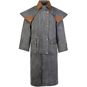 Mens Oil Cloth Oilskin Western Australian DROVER Waterproof Duster Coat Jacket 23101