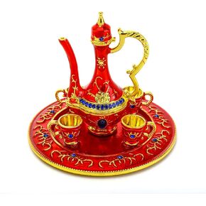 YU FENG Vintage Flower Teapot Trinket Boxes Hinged Collectible Crystals Jeweled Painted Enameled Decorative Jewelry Box