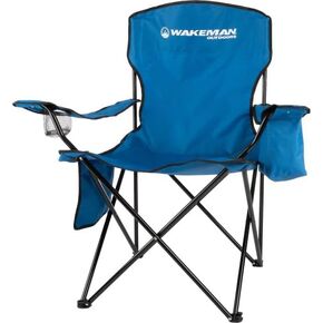 Wakeman Chair-300lb Capacity Folding Cupholder and Built-in Cooler-Oversized Heavy Duty Outdoor Camp or Beach Chair, Green