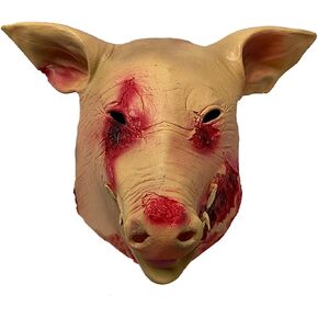 Bulex Pig Mask Scary Animal Latex Saw Mask Horror Halloween Costume Cosplay Props Adult Head Mask