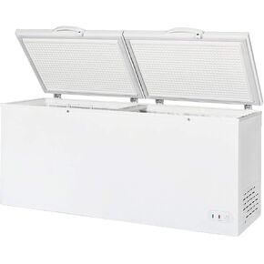 Chest Freezer Sub Zero Commercial Freezer with Split Top Double Locking Lids, Indoor or Outdoor Ready for Garage, Basement, Restaurant, Cafe, 30 Cu. Ft., White