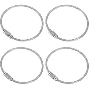 PATIKIL Wire Keychain Cables Stainless Steel Key Ring Loop for Outdoor Hiking Sport