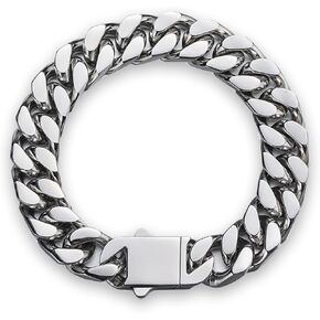 Men Bracelet Stainless Bracelet Cuban Chain Bracelet Men's and Women's Jewelry Stainless Steel Bracelets for men,cuban link bracelet Square Box Buckle Miami Silver Cuban Link Chain Bracele