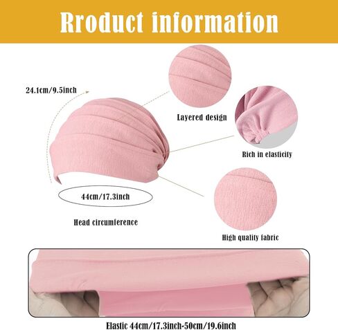 غطاء رأس Ever Fairy للنساء، غطاء رأس قطني مرن سميك للعلاج الكيميائي للرأس والحماية من الشمس (أسود + أبيض + قهوة) in Kuwait