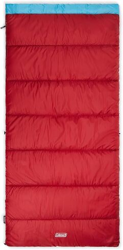 Coleman Flatlands 30°F/35°F/40°F/45°F/50°F Sleeping Bag with Big & Tall & Double Bag Options, Made from 100% Recycled Material, Cool Weather Sleeping Bag Great for Camping, Backpacking, Sleepovers in Kuwait
