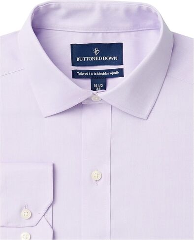 قميص رجالي بأزرار سفلية وياقة منتشرة ومصمم خصيصًا وغير قابل للكي in Kuwait