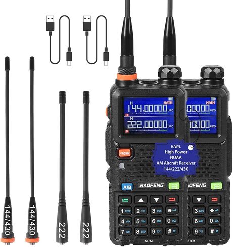 Ham Radio Handheld Baofeng Radio 5RM Upgraded of UV-5R High Power Long Range Walkie Talkies for Adults Multi-Band Two Way Radio NOAA Weather Copy Frequency USB C Charger 999CH Outdoor Hiking Camping in Saudi Arabia