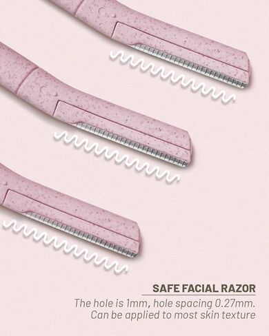Dermaplane Razor for Women Face, 15 Pcs Microblade Eyebrow Razors, Multipurpose Dermaplaning Tool for Face, Face shavers for Women and Men (Pink) in Saudi Arabia