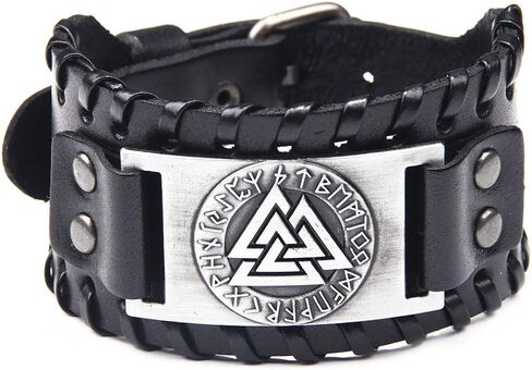 Juland Punk Braided Rope Alloy Bracelet Bangle Wristband PU Leather Bracelet Mens Leather Cuff Bracelet Wolf Head Wristbands Wide Cuff Leather Wrap Adjustable in Kuwait