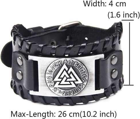 Juland Punk Braided Rope Alloy Bracelet Bangle Wristband PU Leather Bracelet Mens Leather Cuff Bracelet Wolf Head Wristbands Wide Cuff Leather Wrap Adjustable in Kuwait